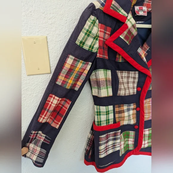 1970s Patches Patchwork Cotton Blazer